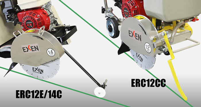 Hand-pushed concrete saw wet type