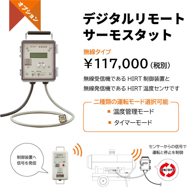 インダイレクトヒーター HIシリーズ - 間接型温風ヒーター - エクセン