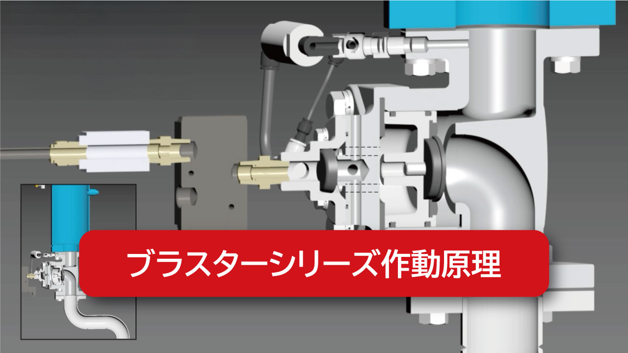 ブラスターの作動原理説明動画の再生画面を表示する