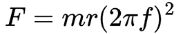 Formula for centrifugal force with frequency