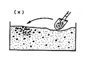 Placing workable concrete into an aggregate-rich area